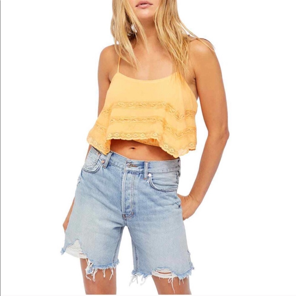 nwt FREE PEOPLE Orange Knit Flowy Tank XS